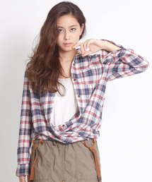 goa | ｹﾐｶﾙﾊﾞｲｵ加工 ﾈﾙﾁｪｯｸｶｼｭｰｸｰﾙｼｬﾂ(シャツ/ブラウス)