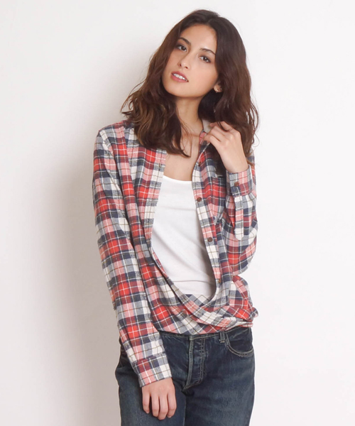 goa（ゴア）の「ｹﾐｶﾙﾊﾞｲｵ加工 ﾈﾙﾁｪｯｸｶｼｭｰｸｰﾙｼｬﾂ（シャツ/ブラウス・レディース・A/B/C/D/E/F/G/H・FREE）」の2枚目の写真