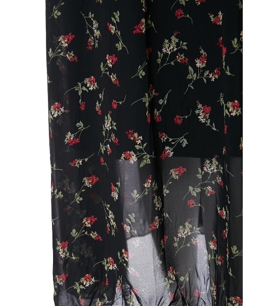 fifth（フィフス）の「小花柄シャーリングロングスカート（スカート・レディース・ブラック/ブラウン・MEDIUM）」の7枚目の写真