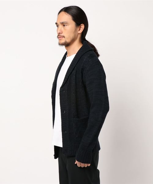 B.I.D.(ビーアイディー)の「《Bling Leads》ニットショールカーデ(カーディガン/ボレロ・メンズ・チャコールグレー/ネイビー/ブラックミックス/杢グレー/ワイン/ベージュ/ブラック・MEDIUM/X-LARGE/LARGE)」の8枚目の写真