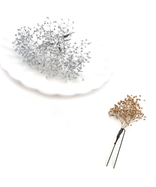 utatane(ウタタネ)の「髪飾り カスミソウ金銀(和装小物・レディース・シルバー/ゴールド・FREE)」の5枚目の写真