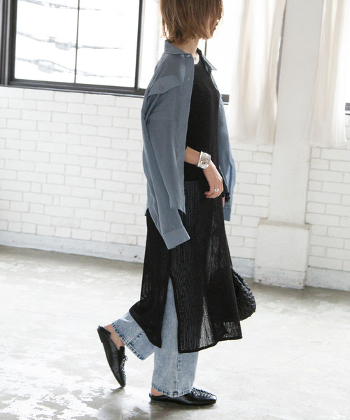 rectangle（レクタングル）の「透かし編みニットワンピース