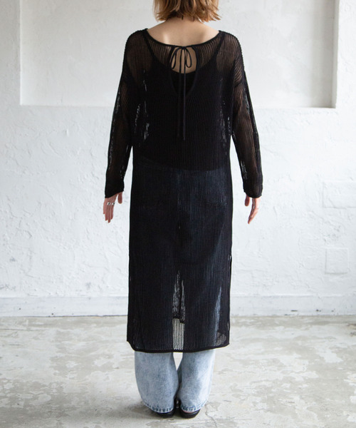 rectangle（レクタングル）の「透かし編みニットワンピース