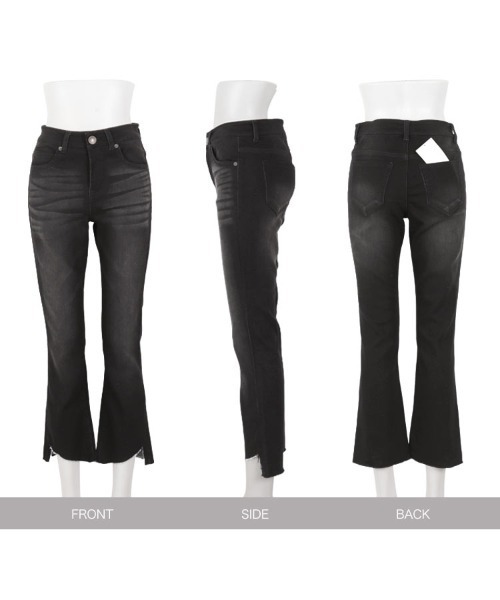 KOBE LETTUCE（コウベレタス）の「カットオフセミフレアデニムパンツ（デニムパンツ・レディース・ブラック/グレー/ブラック系その他・S/M）」の7枚目の写真