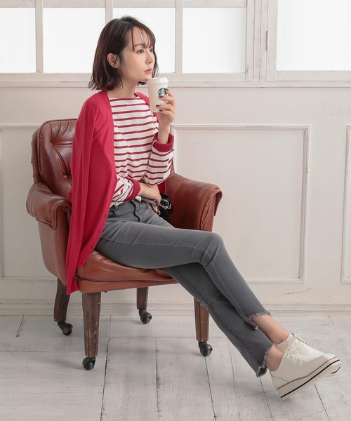 KOBE LETTUCE（コウベレタス）の「カットオフセミフレアデニムパンツ（デニムパンツ・レディース・ブラック/グレー/ブラック系その他・S/M）」の10枚目の写真