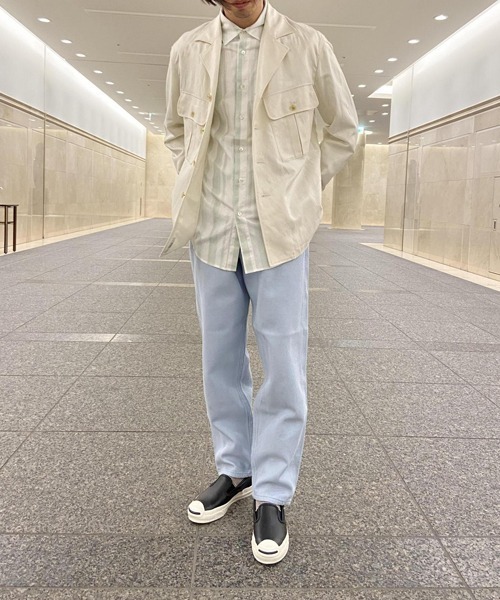 ADAM ET ROPE'（アダムエロペ）の「Origami Dye レギュラーカラーシャツ（シャツ/ブラウス・メンズ・ライトグリーン・M/L）」の11枚目の写真