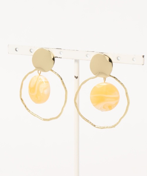 ap retro（アプレトロ）の「ループ×カラーストーンピアス【ZOZO限定アイテム】（ピアス（両耳用）・レディース・グレー/イエロー/グリーン・FREE）」の7枚目の写真