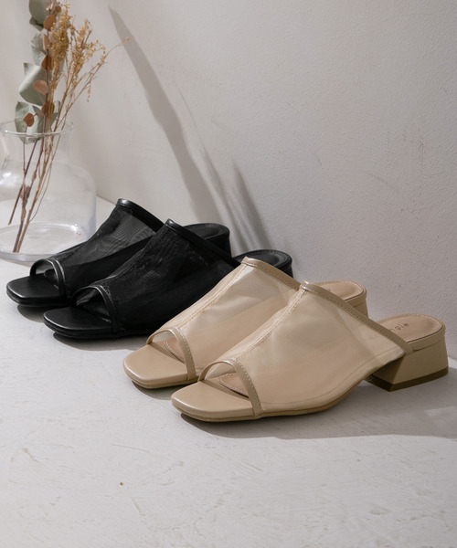 rectangle(レクタングル)の「メッシュシアーサンダル(サンダル・レディース・ブラック/ベージュ・23㎝/24㎝/23.5㎝/24.5㎝)」の7枚目の写真