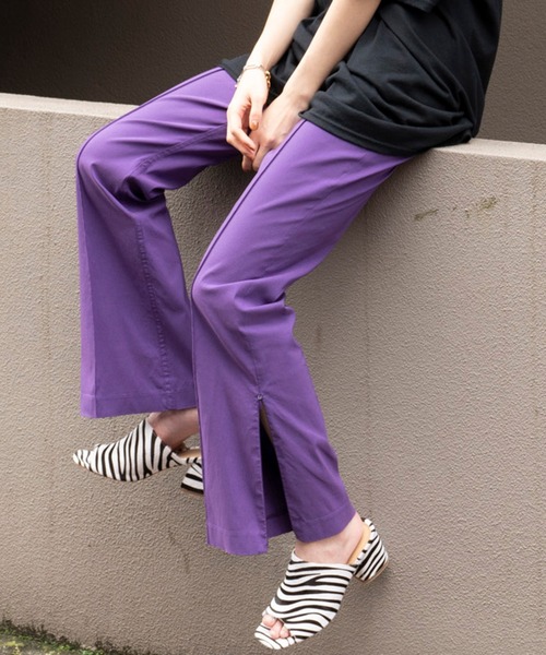 MAISON SPECIAL(メゾンスペシャル)の「◎Spring 9月号掲載:ストレッチフレアパンツ【MAISON SPECIAL/メゾンスペシャル】(その他パンツ・レディース・オレンジ/パイソン/ブラック/ベージュ/ブラウン/パープル・38/36)」の4枚目の写真