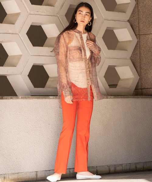 MAISON SPECIAL(メゾンスペシャル)の「◎Spring 9月号掲載:ストレッチフレアパンツ【MAISON SPECIAL/メゾンスペシャル】(その他パンツ・レディース・オレンジ/パイソン/ブラック/ベージュ/ブラウン/パープル・38/36)」の13枚目の写真