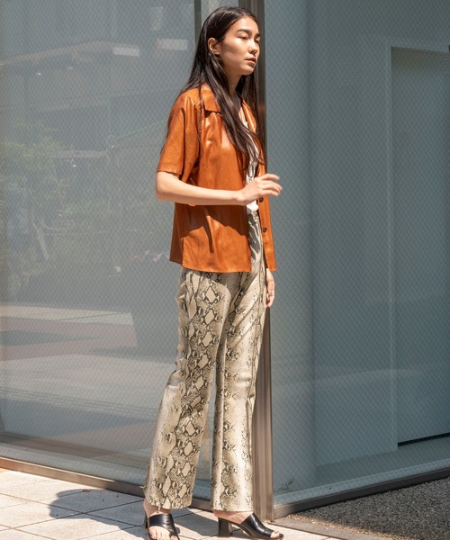 MAISON SPECIAL(メゾンスペシャル)の「◎Spring 9月号掲載:ストレッチフレアパンツ【MAISON SPECIAL/メゾンスペシャル】(その他パンツ・レディース・オレンジ/パイソン/ブラック/ベージュ/ブラウン/パープル・38/36)」の12枚目の写真