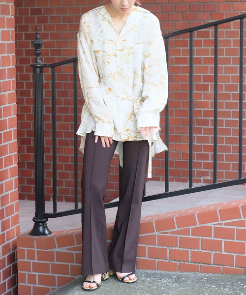 MAISON SPECIAL(メゾンスペシャル)の「◎Spring 9月号掲載:ストレッチフレアパンツ【MAISON SPECIAL/メゾンスペシャル】(その他パンツ・レディース・オレンジ/パイソン/ブラック/ベージュ/ブラウン/パープル・38/36)」の21枚目の写真