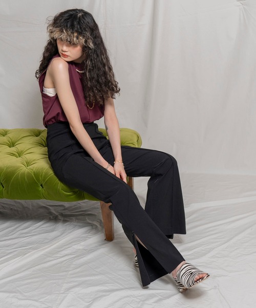 MAISON SPECIAL(メゾンスペシャル)の「◎Spring 9月号掲載:ストレッチフレアパンツ【MAISON SPECIAL/メゾンスペシャル】(その他パンツ・レディース・オレンジ/パイソン/ブラック/ベージュ/ブラウン/パープル・38/36)」の7枚目の写真