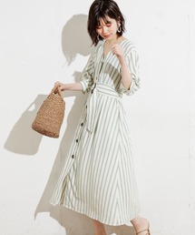 natural couture | 【WEB限定カラー有り】リネン前釦2WAYワンピース(ワンピース)