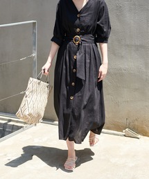 natural couture | 【WEB限定カラー有り】リネン前釦2WAYワンピース(ワンピース)