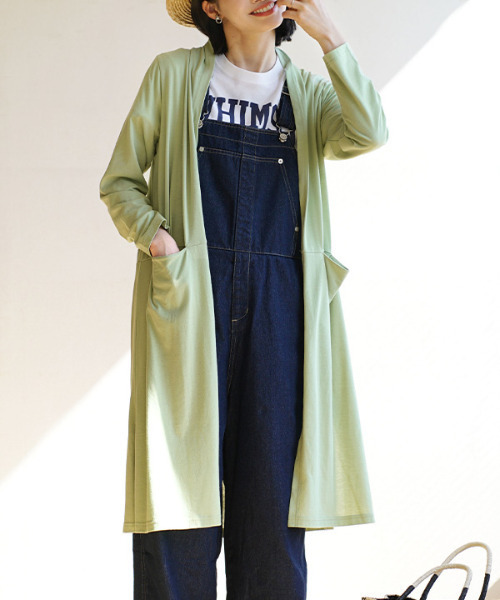 zootie（ズーティー）の「さらっと薄手で快適 UVカットロングカーディガン（カーディガン/ボレロ・レディース・ベージュ系その他/ブルー系その他/イエロー/ネイビー/ブラック/杢グレー/ピンク/オフホワイト/ライトカーキ/チャコール/ライトイエロー/ライトブルー/ミント/ラベンダー・L/M/L-XL/M-L）」の7枚目の写真