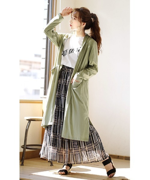 セール】さらっと薄手で快適 UVカットロングカーディガン