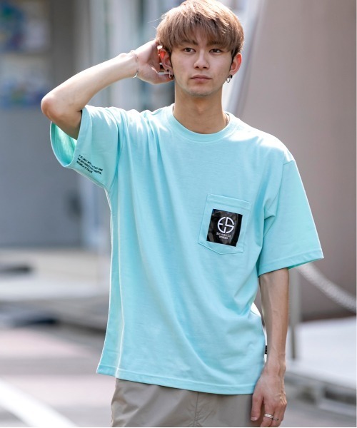 En serio TOKYO（エンソリオトーキョー）の「トレードマーク ワンポイント  ポケットプリント ビッグシルエット Tシャツ（Tシャツ/カットソー・メンズ・ブラック/オフホワイト/サンドベージュ/ミント/スモークピンク/ネイビー・LL/S/M/L）」の21枚目の写真