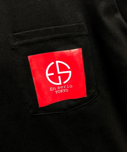 En serio TOKYO（エンソリオトーキョー）の「トレードマーク ワンポイント  ポケットプリント ビッグシルエット Tシャツ（Tシャツ/カットソー・メンズ・ブラック/オフホワイト/サンドベージュ/ミント/スモークピンク/ネイビー・LL/S/M/L）」の14枚目の写真