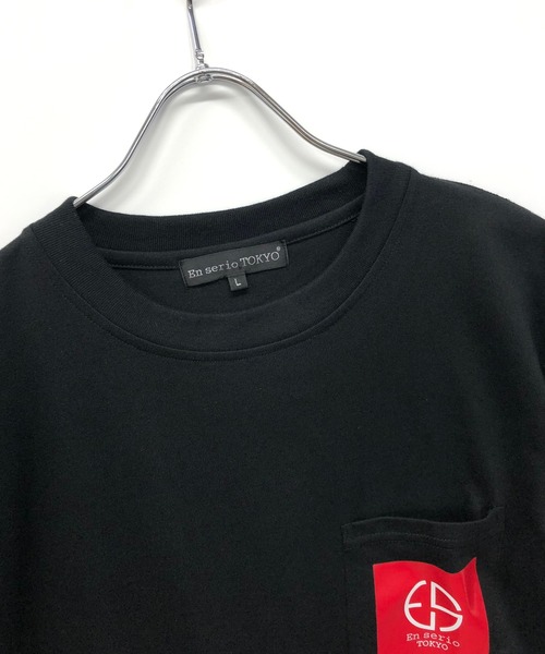 En serio TOKYO（エンソリオトーキョー）の「トレードマーク ワンポイント  ポケットプリント ビッグシルエット Tシャツ（Tシャツ/カットソー・メンズ・ブラック/オフホワイト/サンドベージュ/ミント/スモークピンク/ネイビー・LL/S/M/L）」の13枚目の写真