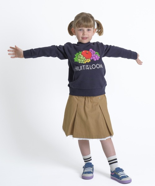 FRUIT OF THE LOOM（フルーツオブザルーム）の「キッズ プリントスウェットシャツ / 長袖 / スウェット / 前面 / ロゴ / プリント / ユニセックス（スウェット・キッズ・ホワイト/ブラック/グレー・90-100cm/110-120cm/130-140cm）」の6枚目の写真