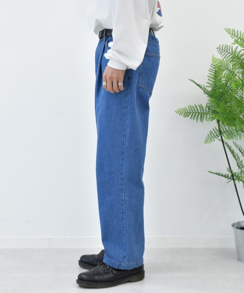 Perushu（ペルーシュ）の「ワイドストレートパンツ（デニムパンツ・メンズ・オフホワイト/ベージュ/カーキ/ライトブルー/サックスブルー・SMALL/MEDIUM/LARGE）」の11枚目の写真