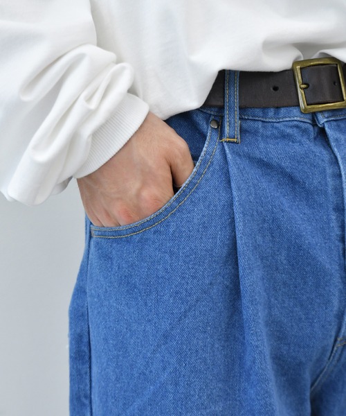 Perushu（ペルーシュ）の「ワイドストレートパンツ（デニムパンツ・メンズ・オフホワイト/ベージュ/カーキ/ライトブルー/サックスブルー・SMALL/MEDIUM/LARGE）」の13枚目の写真