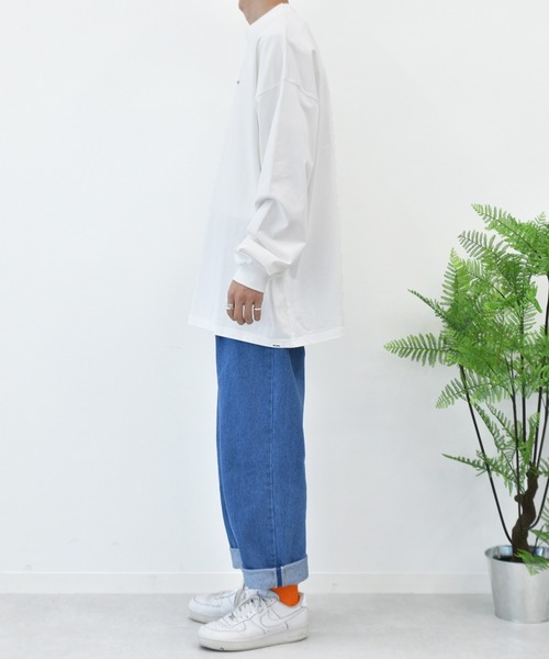 Perushu（ペルーシュ）の「ワイドストレートパンツ（デニムパンツ・メンズ・オフホワイト/ベージュ/カーキ/ライトブルー/サックスブルー・SMALL/MEDIUM/LARGE）」の6枚目の写真