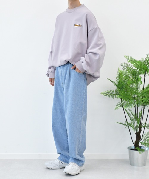 Perushu（ペルーシュ）の「ワイドストレートパンツ（デニムパンツ・メンズ・オフホワイト/ベージュ/カーキ/ライトブルー/サックスブルー・SMALL/MEDIUM/LARGE）」の20枚目の写真