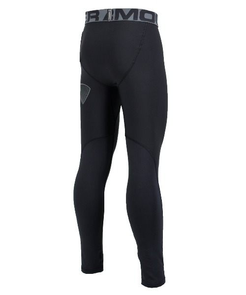 UNDER ARMOUR(アンダーアーマー)の「UAヒートギアアーマー レギンス(トレーニング/BOYS)(レギンス/スパッツ・キッズ・ブラック×グレー・120/130/140/150/160)」の3枚目の写真