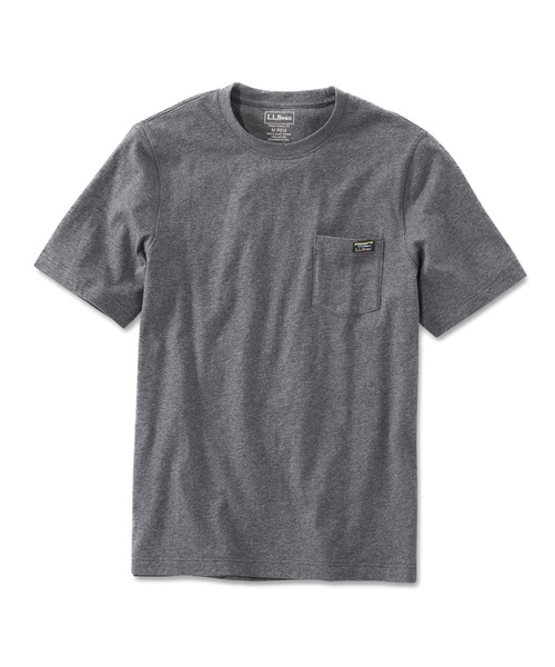 L.L.Bean（エルエルビーン）の「ジャパン・フィット　ケアフリー・アンシュリンカブル・ティ、半袖　ポケット付き　カタディン・ロゴ（Tシャツ/カットソー・メンズ・ヘザーグレー/ヘザーチャコール/ホワイト/ネイビー/ブラック/スカイブルー・SMALL/MEDIUM/LARGE/X-LARGE/XX-LARGE）」の4枚目の写真