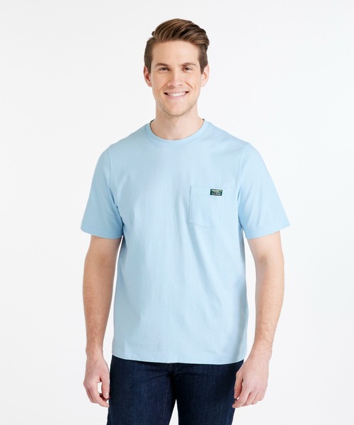 L.L.Bean（エルエルビーン）の「ジャパン・フィット　ケアフリー・アンシュリンカブル・ティ、半袖　ポケット付き　カタディン・ロゴ（Tシャツ/カットソー・メンズ・ヘザーグレー/ヘザーチャコール/ホワイト/ネイビー/ブラック/スカイブルー・SMALL/MEDIUM/LARGE/X-LARGE/XX-LARGE）」の14枚目の写真