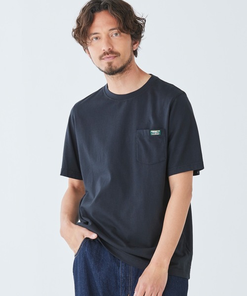 L.L.Bean（エルエルビーン）の「ジャパン・フィット　ケアフリー・アンシュリンカブル・ティ、半袖　ポケット付き　カタディン・ロゴ（Tシャツ/カットソー・メンズ・ヘザーグレー/ヘザーチャコール/ホワイト/ネイビー/ブラック/スカイブルー・SMALL/MEDIUM/LARGE/X-LARGE/XX-LARGE）」の8枚目の写真
