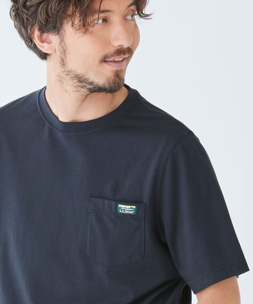 L.L.Bean（エルエルビーン）の「ジャパン・フィット　ケアフリー・アンシュリンカブル・ティ、半袖　ポケット付き　カタディン・ロゴ（Tシャツ/カットソー・メンズ・ヘザーグレー/ヘザーチャコール/ホワイト/ネイビー/ブラック/スカイブルー・SMALL/MEDIUM/LARGE/X-LARGE/XX-LARGE）」の9枚目の写真