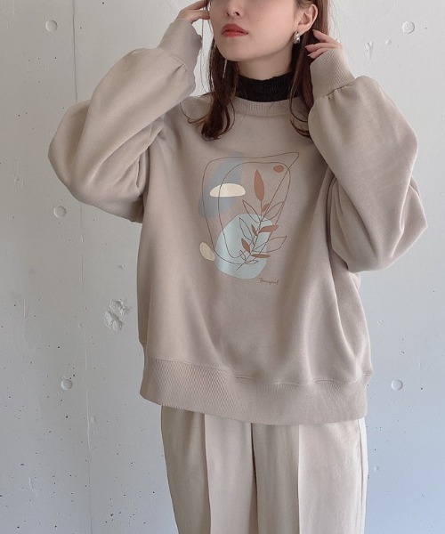 VANNIE U（ヴァニーユー）の「2WAYロゴフェイススウェット（スウェット・レディース・ブラウン/オリーブ/アイボリー/ホワイト系その他/ホワイト系その他2/ベージュ/グレイッシュベージュ/ライトグリーン/ライトブルー・FREE）」の6枚目の写真