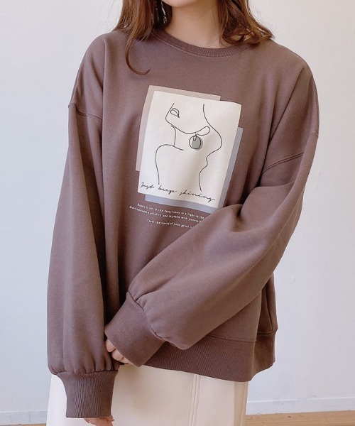 VANNIE U（ヴァニーユー）の「2WAYロゴフェイススウェット（スウェット・レディース・ブラウン/オリーブ/アイボリー/ホワイト系その他/ホワイト系その他2/ベージュ/グレイッシュベージュ/ライトグリーン/ライトブルー・FREE）」の5枚目の写真