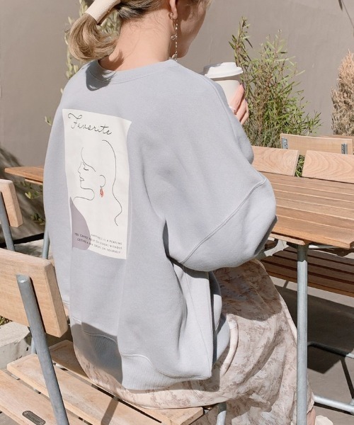 VANNIE U（ヴァニーユー）の「2WAYロゴフェイススウェット（スウェット・レディース・ブラウン/オリーブ/アイボリー/ホワイト系その他/ホワイト系その他2/ベージュ/グレイッシュベージュ/ライトグリーン/ライトブルー・FREE）」の9枚目の写真