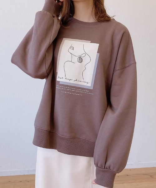 VANNIE U（ヴァニーユー）の「2WAYロゴフェイススウェット（スウェット・レディース・ブラウン/オリーブ/アイボリー/ホワイト系その他/ホワイト系その他2/ベージュ/グレイッシュベージュ/ライトグリーン/ライトブルー・FREE）」の12枚目の写真