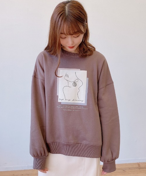 VANNIE U（ヴァニーユー）の「2WAYロゴフェイススウェット（スウェット・レディース・ブラウン/オリーブ/アイボリー/ホワイト系その他/ホワイト系その他2/ベージュ/グレイッシュベージュ/ライトグリーン/ライトブルー・FREE）」の19枚目の写真