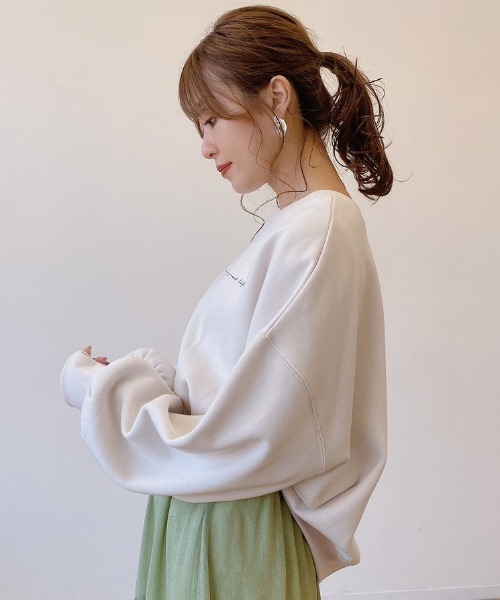 VANNIE U（ヴァニーユー）の「2WAYロゴフェイススウェット（スウェット・レディース・ブラウン/オリーブ/アイボリー/ホワイト系その他/ホワイト系その他2/ベージュ/グレイッシュベージュ/ライトグリーン/ライトブルー・FREE）」の16枚目の写真