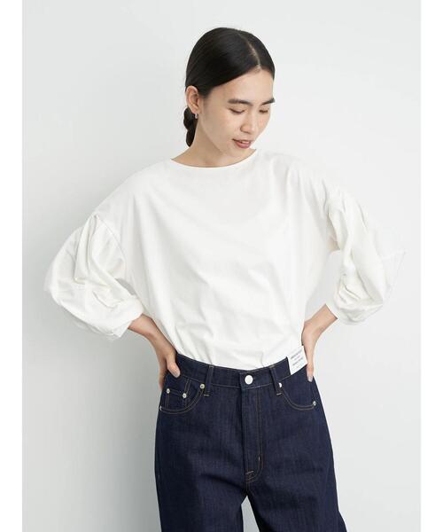 AMERICAN HOLIC(アメリカンホリック)の「袖タックデザイン7分袖カットプルオーバー *(Tシャツ/カットソー・レディース・ブラック/ブラウン/オフホワイト/ピンク・FREE)」の9枚目の写真