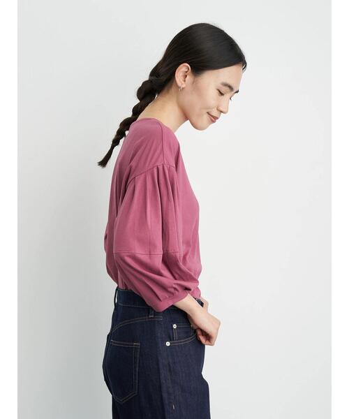 AMERICAN HOLIC(アメリカンホリック)の「袖タックデザイン7分袖カットプルオーバー *(Tシャツ/カットソー・レディース・ブラック/ブラウン/オフホワイト/ピンク・FREE)」の4枚目の写真