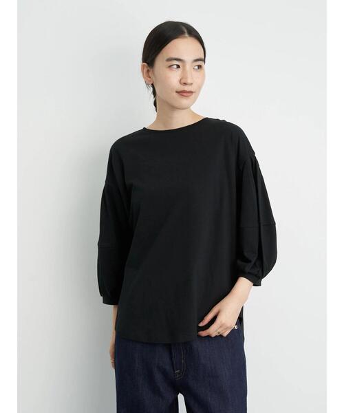 AMERICAN HOLIC(アメリカンホリック)の「袖タックデザイン7分袖カットプルオーバー *(Tシャツ/カットソー・レディース・ブラック/ブラウン/オフホワイト/ピンク・FREE)」の2枚目の写真