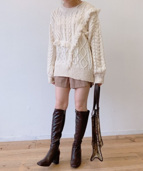 VANNIE U（ヴァニーユー）の「スクエアトゥミドルブーツ（ブーツ・レディース・ブラウン/ブラック・LARGE/MEDIUM/SMALL）」の22枚目の写真