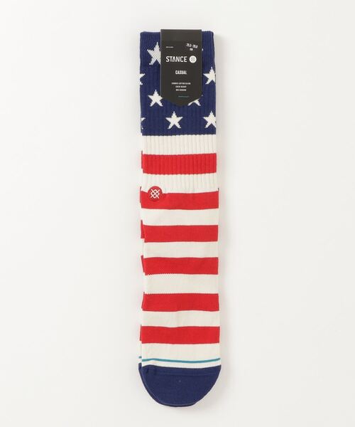 STANCE(スタンス)の「STANCE/スタンス ソックス THE FOURTH ST CREW A556A20FOS(ソックス/靴下・メンズ・レッド・S/L)」の2枚目の写真
