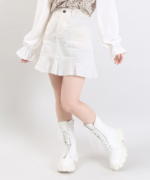 WC（ダブル シー）の「WC/フリルツイルスカパン（スカート・レディース・ホワイト/ブラック・FREE）」の2枚目の写真