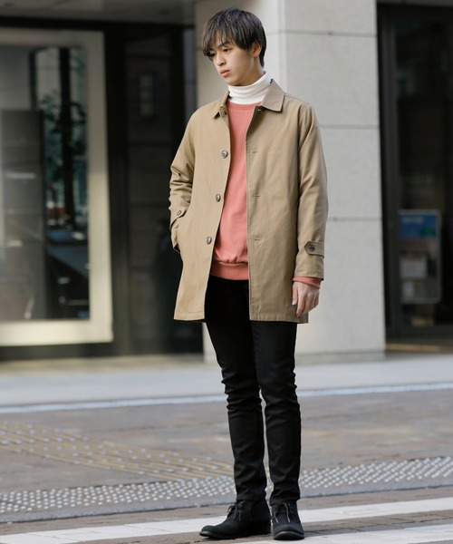 Theory│コットンスプリングコート フード ショート ベージュ S ゆったり grove トレンチコート コート スプリットラグランショート