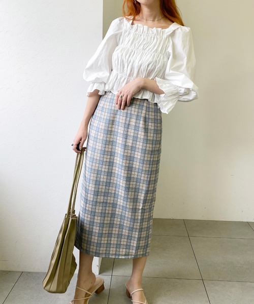 UNRELISH（アンレリッシュ）の「スプリングチェック柄タイトスカート（スカート）」 - WEAR