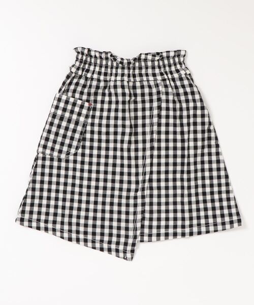 RAGMART（ラグマート）の「スカート デニム ギンガムチェック（レギンス/スパッツ・キッズ・ネイビー/ブラック・120cm/100cm/130cm/110cm）」の7枚目の写真