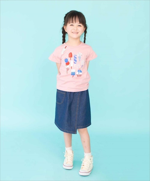 RAGMART（ラグマート）の「スカート デニム ギンガムチェック（レギンス/スパッツ・キッズ・ネイビー/ブラック・120cm/100cm/130cm/110cm）」の9枚目の写真